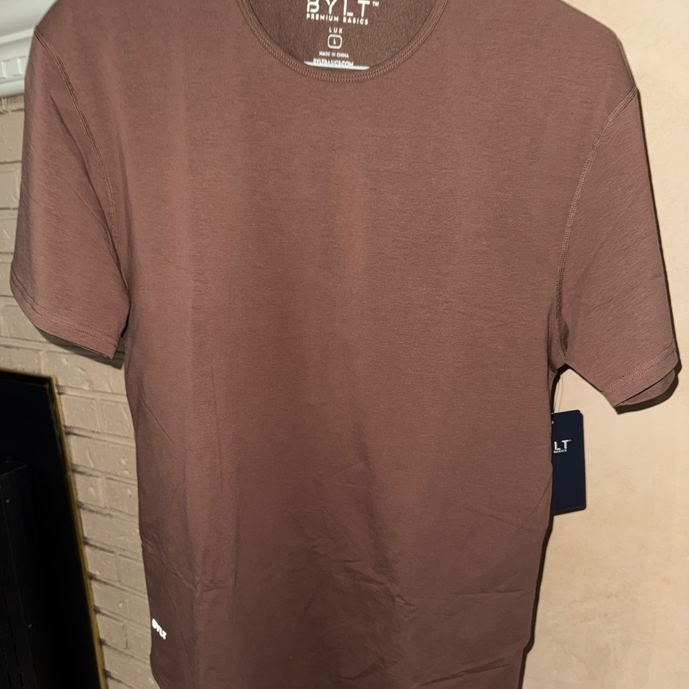 BYLT Basics Lux Short Sleeve Brown Tee